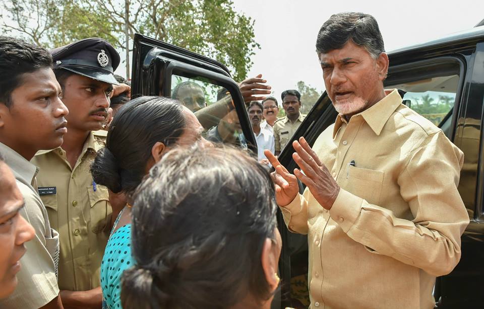 Shri NCBN visiting cyclone affected areas