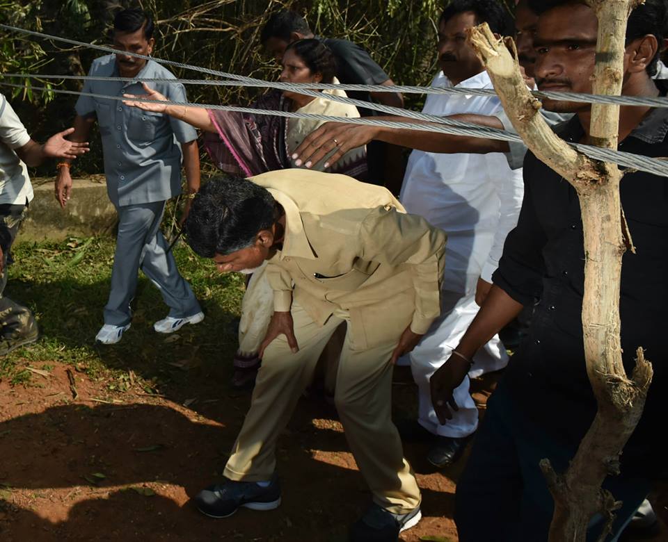 Shri NCBN visiting cyclone affected areas