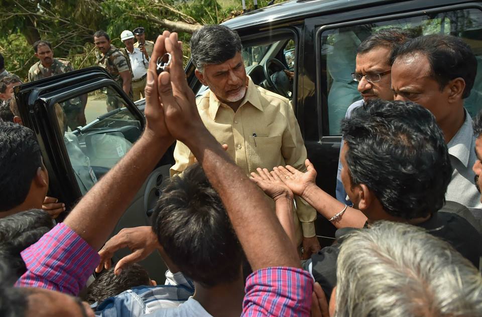 Shri NCBN visiting cyclone affected areas
