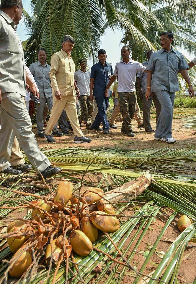 Shri NCBN visiting cyclone affected areas