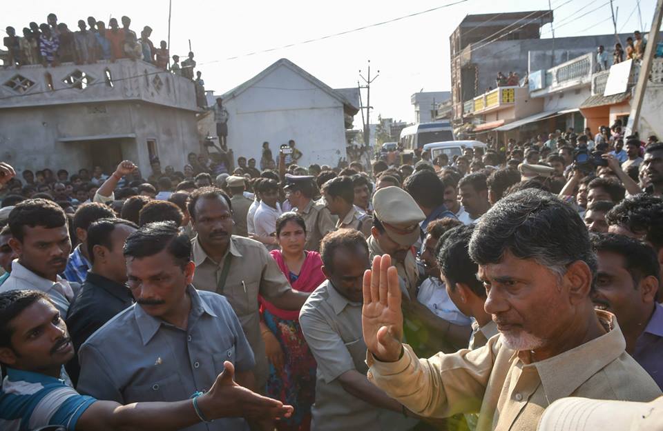 Shri NCBN visiting cyclone affected areas