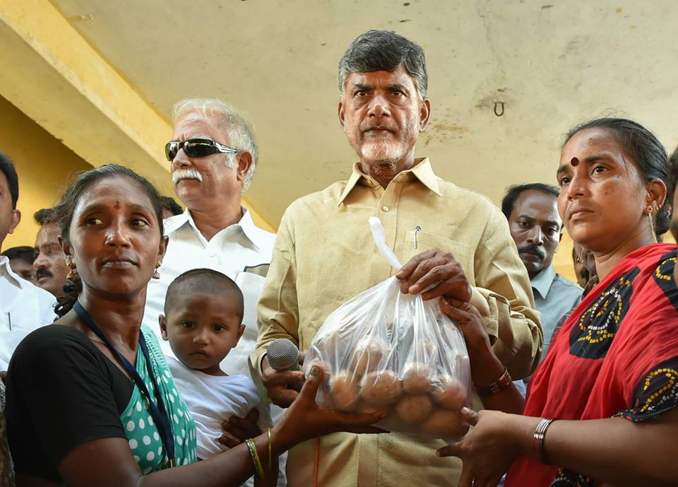 Shri NCBN visiting cyclone affected areas