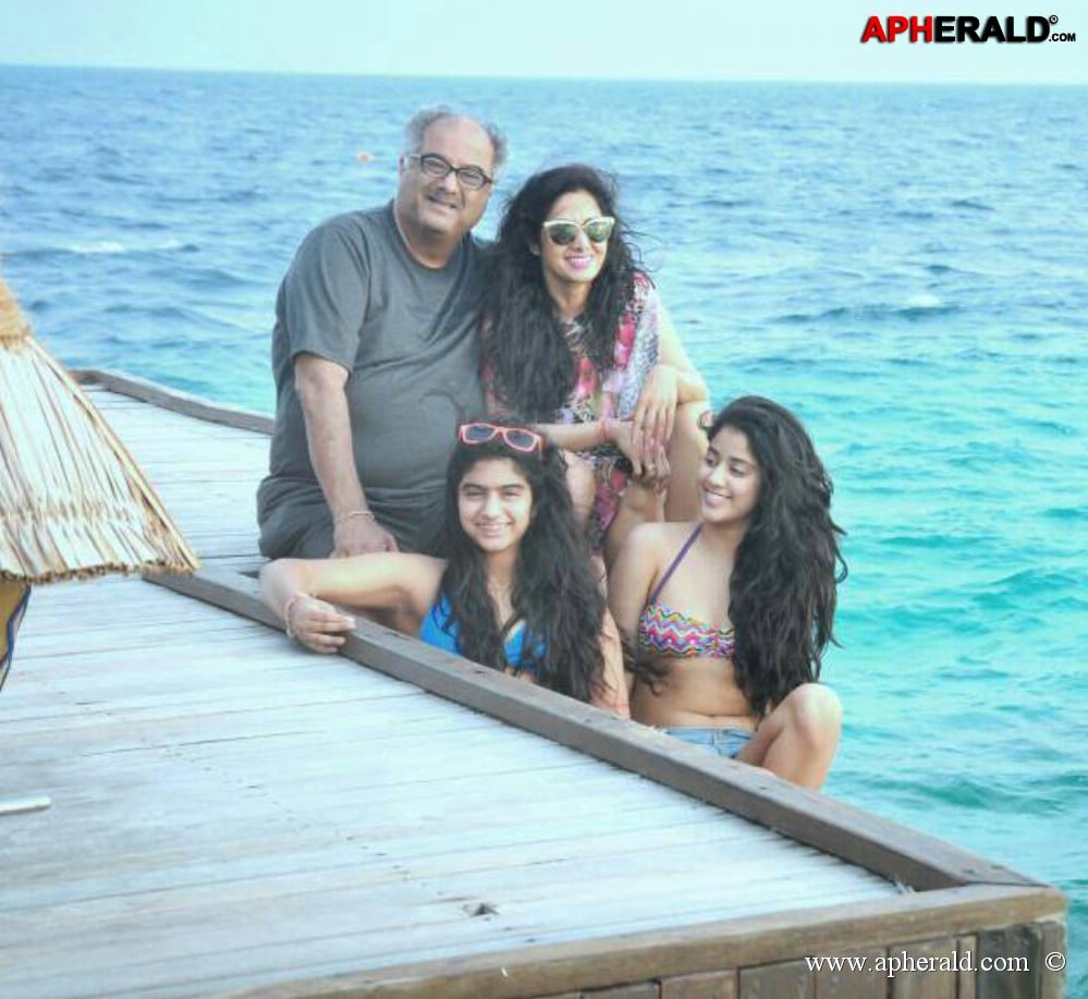 Sridevi with Daughter Jhanvi Kapoor Bikini Photos