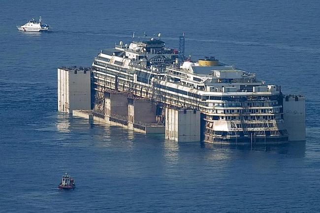 Wrecked Costa Concordia completes its Final Voyage