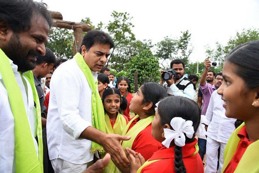 KTR planted saplings at Botanical Gardens as part of Haritha Haram