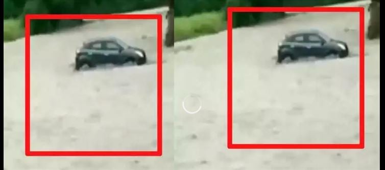 వైరల్ : నిమిషాల్లో ముంచుకొచ్చిన వరద.. కళ్లముందే కొట్టుకెళ్లిన కారు..!?