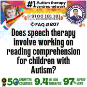Does speech therapy involve working on reading comprehension for children with Autism?