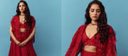 Rukmini Vasanth’s Fiery Red Bralette Look Is Pure Glam Goals