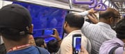 Commuters travel in India’s first Underwater Metro Train in Kolkata, on 15 March 2024
