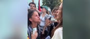 A Pro-Palestinian supporter yells at a German woman - "You're a White Person, You Have No Rights"