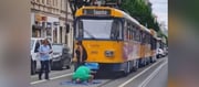 Muslim Guy Praying To Allah In Middle of the Street Disrupting Traffic In Europe