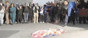 Protesters Spit on and BURN American Flag - Chant "F**K Trump"