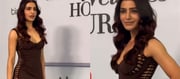 Samantha Looks Stunning In Brown Plunging Neckline Dress