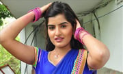 Keerthana Podwal Latest Stills in Blue Saree