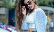 Niddhi Agerwal Hot In Blue Dress