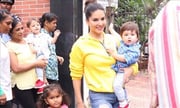 Sunny Had Stepped Out With Her Sons And Was Snapped By The Paparazzi