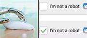 What takes place when you click on "I am now not a robot?