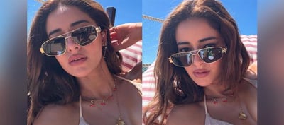 Ananya Panday styles bikini with cherry neckpiece and sunglasses