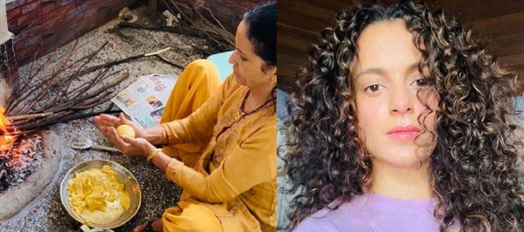 কঙ্গনার মা কী করছেন দেখুন, ছবি শেয়ার করলেন অভিনেত্রী