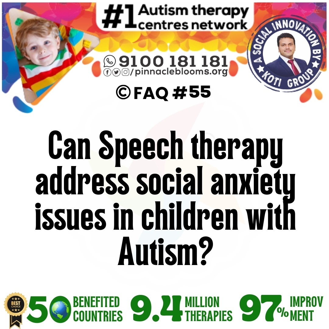 Can Speech therapy address social anxiety issues in childre