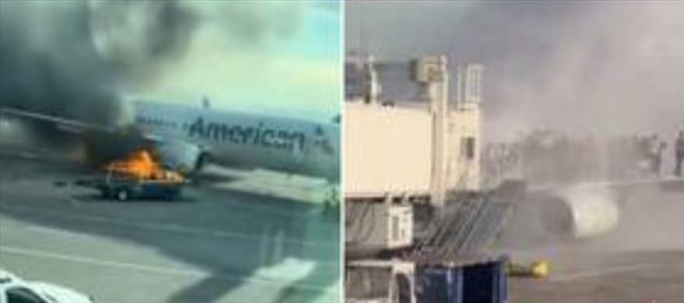 American Airlines Aircraft Catches Fire At Denver Airport ..?