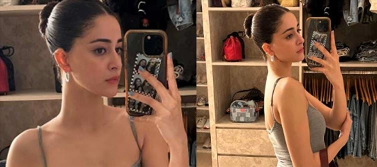 Ananya Panday Stuns In Grey Bodycon Dress - Hot Photos