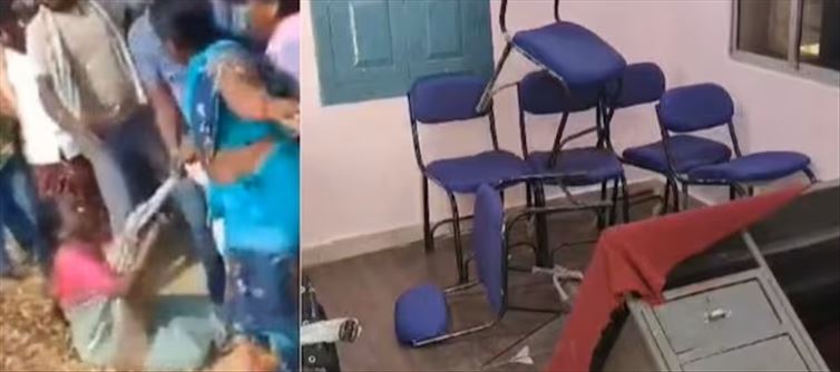 Andhra official dragged by her saree by farmers