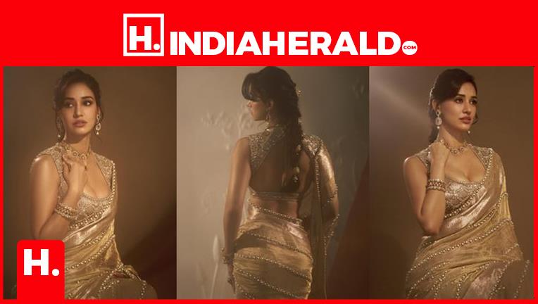 Chaos Outside, Couture Inside: Disha Patani’s Saree Moment That Has the Internet Sighing