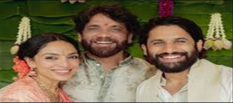 Father Nagarjuna's blessings for the new couple..!!