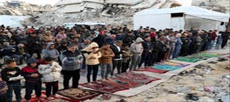 Israel is raining bombs, yet Palestinians offered prayer!
