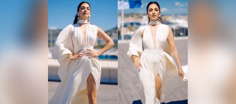 Kiara Advani in a Racy Thigh-High Slit Dress at Cannes - HOT VIDEO