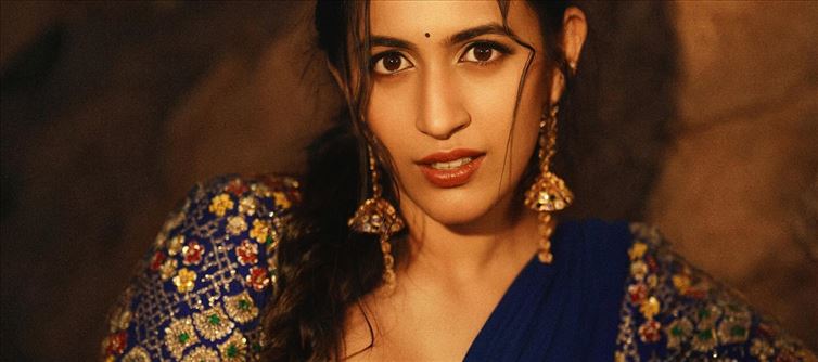 Niharika Konidela Looks Regal In Blue Saree - Hot Photos