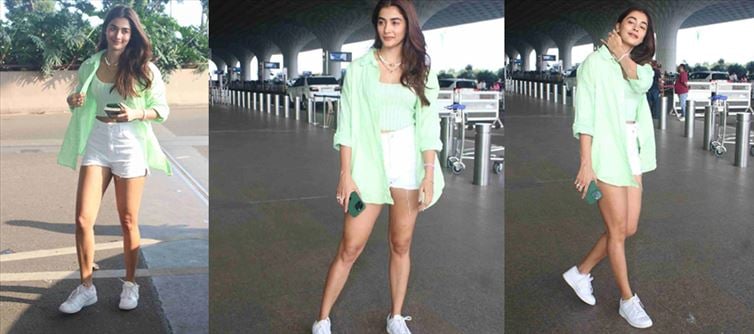 Phew! Pooja Hegde Thighs Grabs Attention At Mumbai Airport - Hot Photos