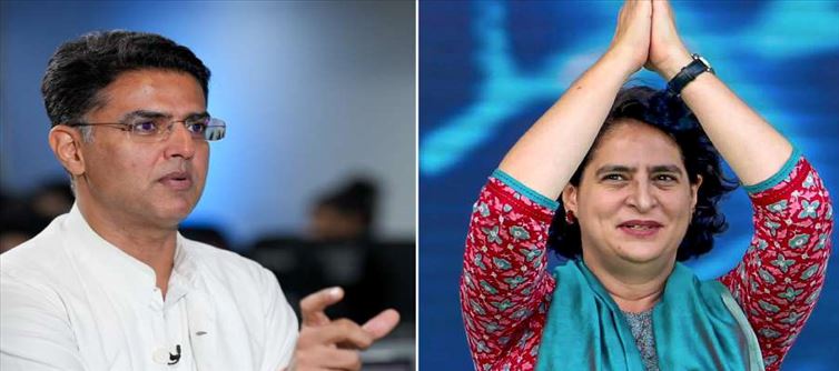 Sachin Pilot made in charge of Chhattisgarh, while Priyanka Gandhi in-charge of Uttar Pradesh