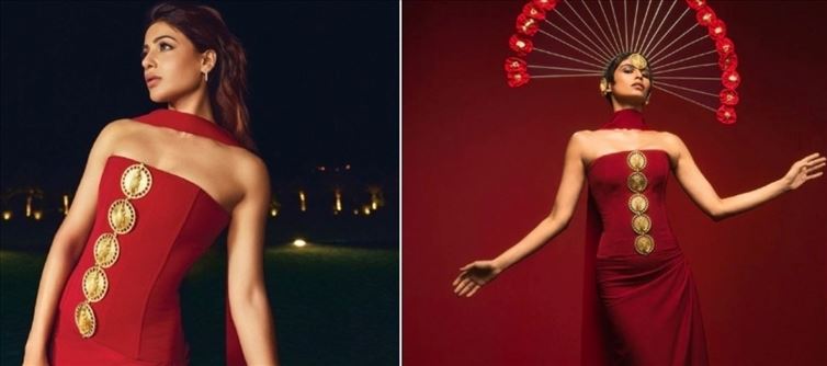 Samantha Goddess look in Red corset steals hearts - It Costs...