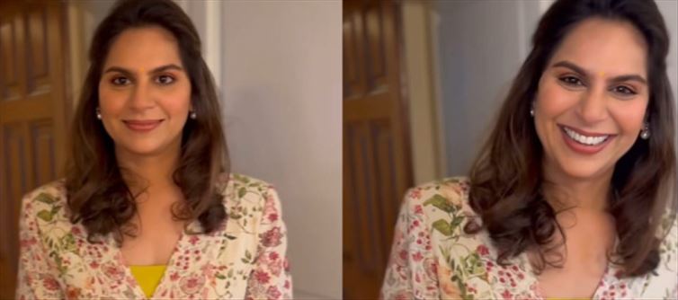 Upasana Konidela's V-neck maxi dress is a splash of florals