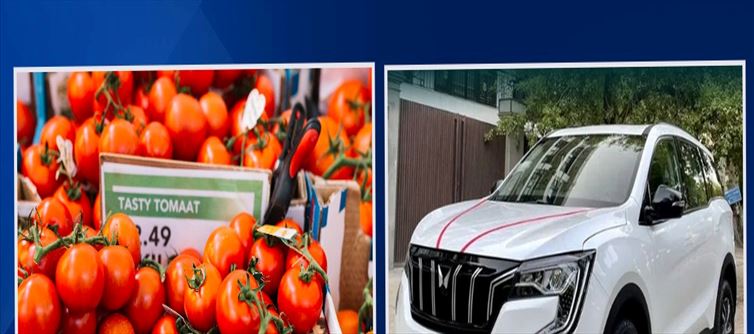 Karnataka farmer buys an SUV after selling tomatoes!!!