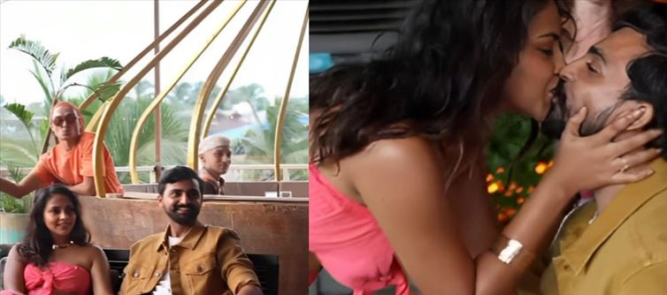 Amala Paul kissed fiancé Jagat Desai in her official engagement pics