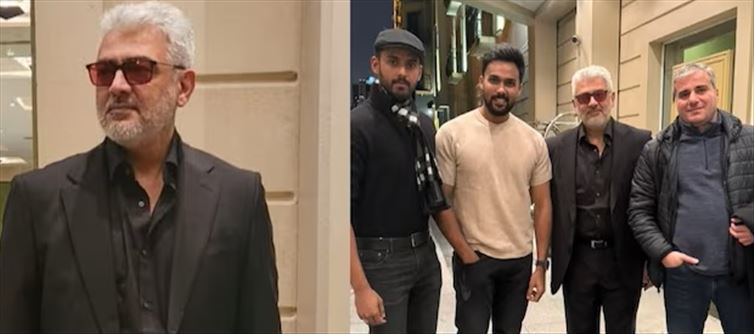 Ajith Kumar steps out for formal dinner with 'Vidaa Muyarchi' team