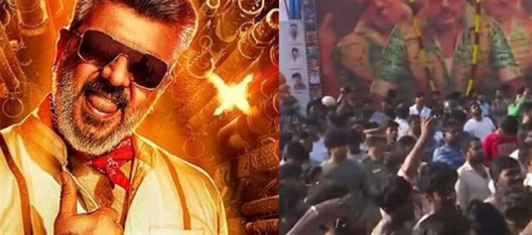 Ajith Kumar's fans created a stir on the first show of 'Good Bad Ugly'
