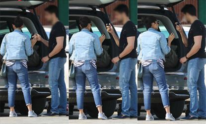 Young Actor and Actress share a 'Private Moment' behind their Car - Oozing Love! 