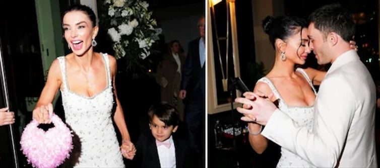 Amy Jackson walks in with son at engagement