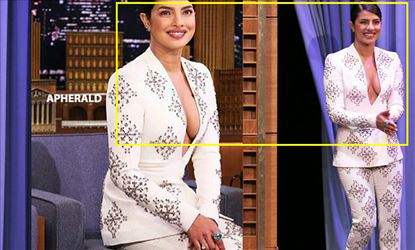 Oops moment for Priyanka at a Talk Show - PHOTOS PROOF INSIDE
