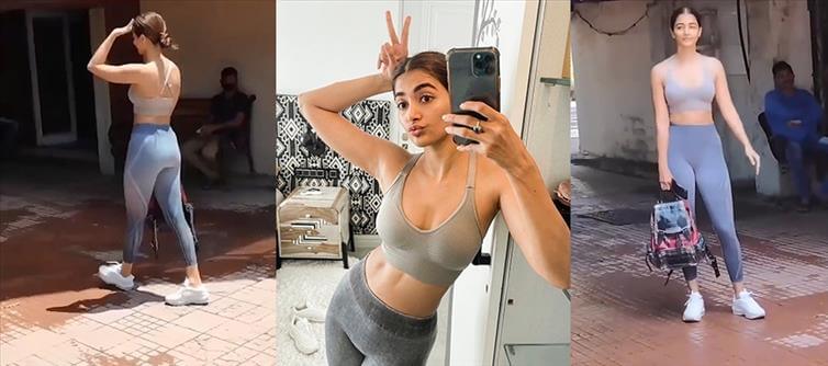 HOT VIDEO - Pooja Hegde in Sports Bra posing before Public!