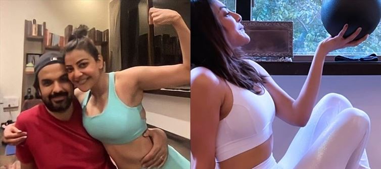 Kajal Aggarwal enjoys workout along with her husband - View Pics