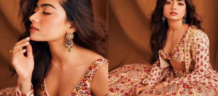 Pic Talk: Rashmika Sizzles in Deep Neck Blouse