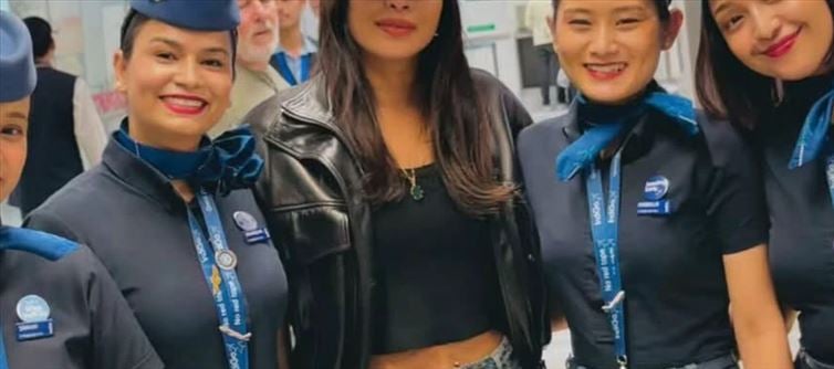 Priyanka Chopra Poses With Airport Staff In Odisha, Resumes Rajamouli's Film Shoot.