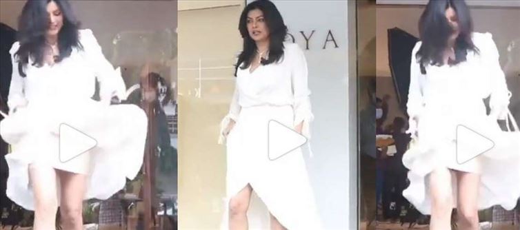 Sushmita Sen Oops awkward moment caught on camera - WATCH Video