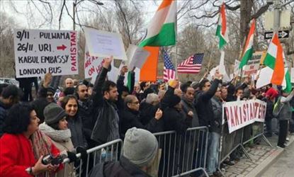 Indian American protested outside Pakistan consulates against Pulwama attack