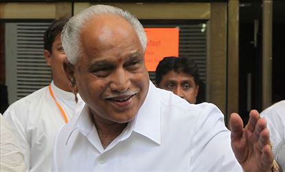 BS. Yeddyurappa met Governor, says BJP condemns devious means by Congress 